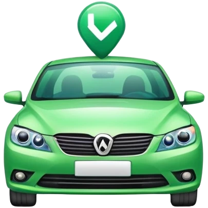 inspection sticker car with green checkmark on car crystal front emoji