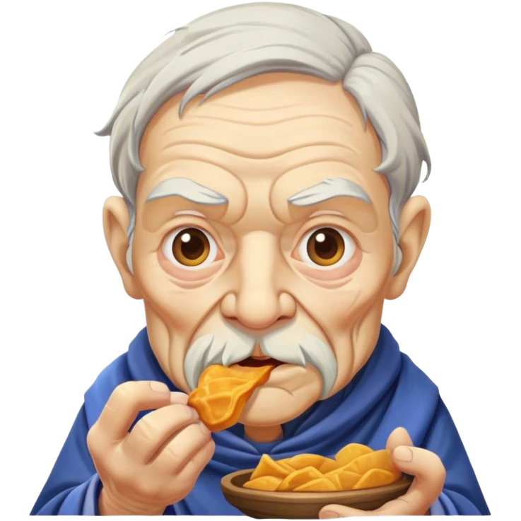 a really old man eating a wizard emoji