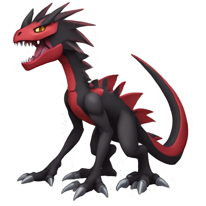  Cool Edgy Black Red Digimon-Fakemon-Raptor-Genesect-Dragon full body emoji