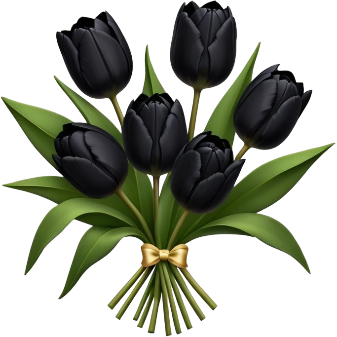 black tulips bouquet emoji