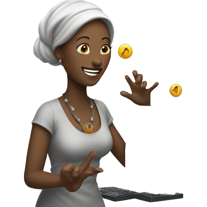 woman juggling computers emoji