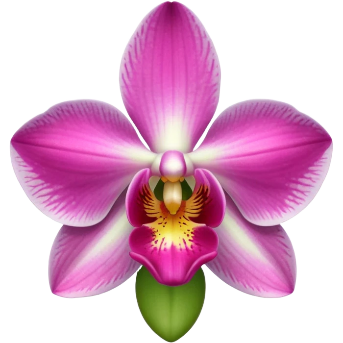 green and pink orchid emoji