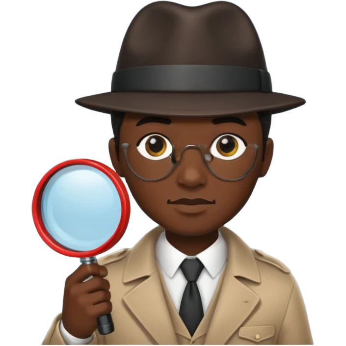 detective, black, magnifying glass emoji