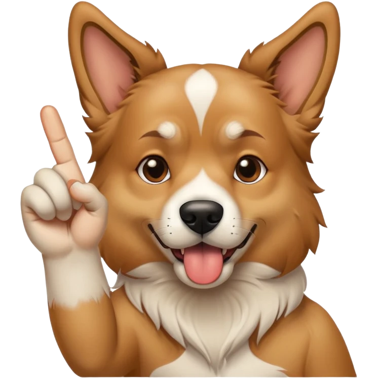 Dog holding up a middle finger  emoji
