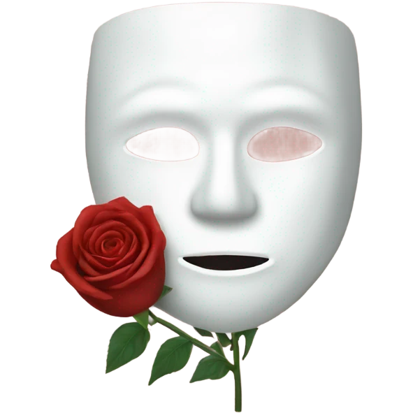 white mask with rose emoji