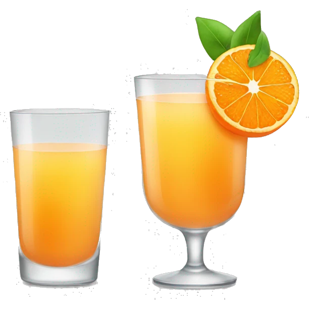 transparent glass of tangerine juice emoji