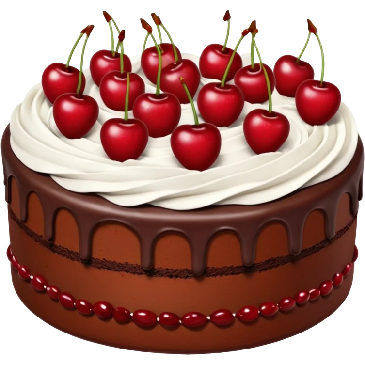 chocolate cherry frosted cake  emoji