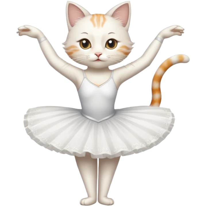 A cat doing ballet emoji