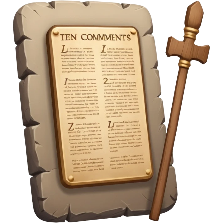 Ten commandments tablets and staff emoji