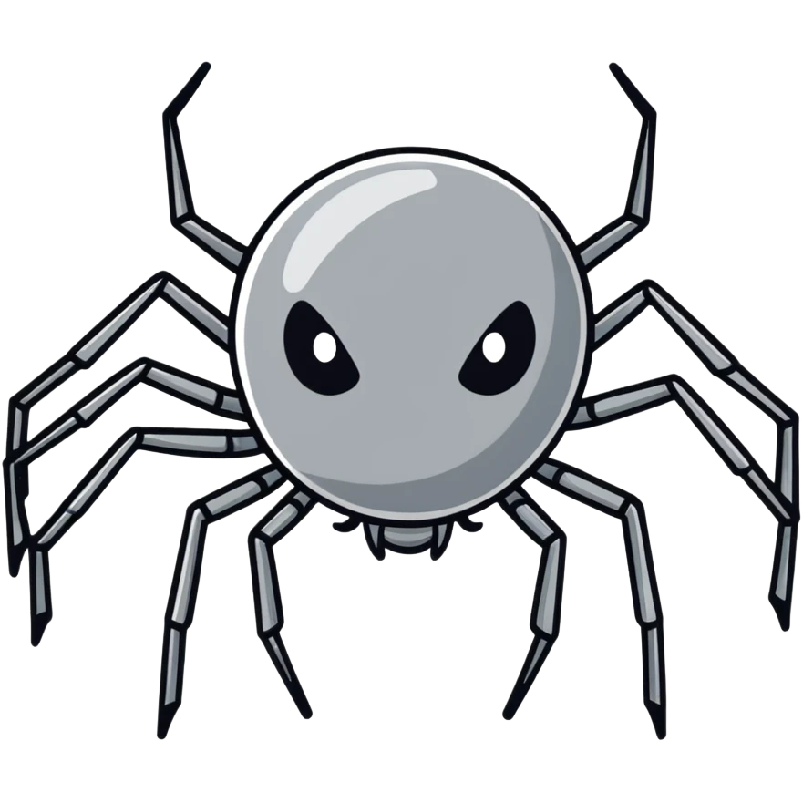 completely gray spider, pure gray spider with eight legs emoji