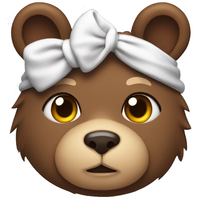 Bear wearing cat ears headband emoji