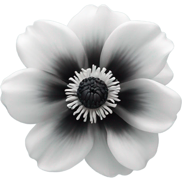 black and white anemone flower emoji