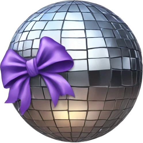 disco ball with a bow  emoji