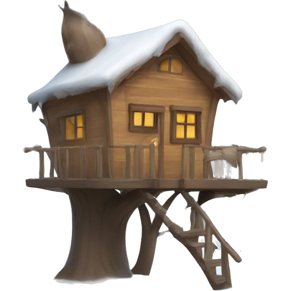 Treehouse in winter  emoji