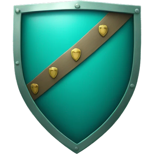 Shield with a teal heart on it emoji