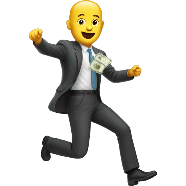 Laptop man with flying cash emoji