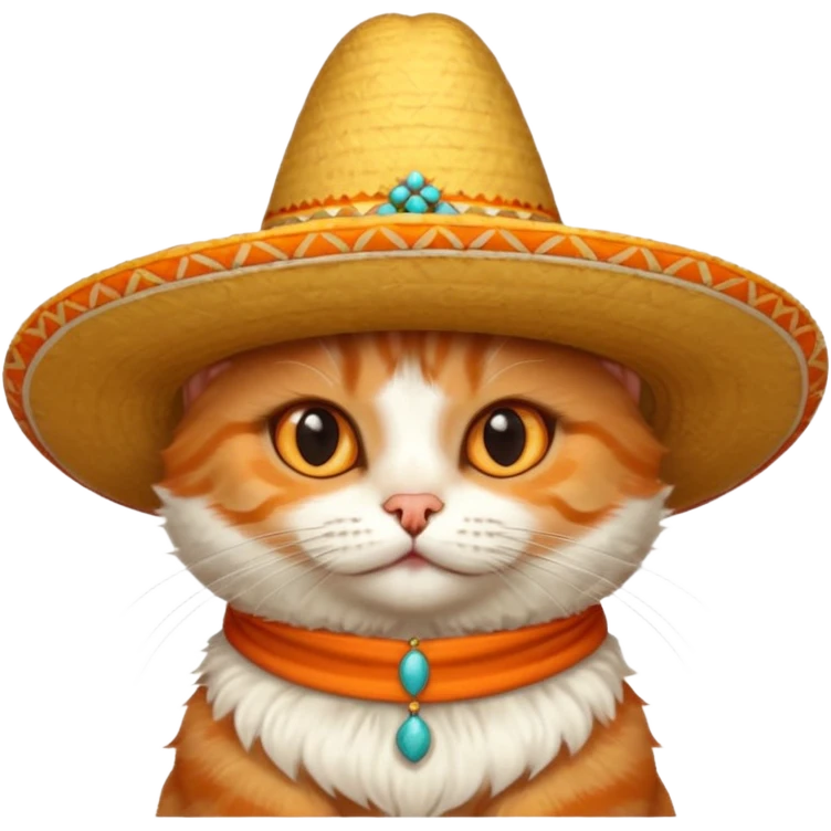 In gato con un sombrero emoji