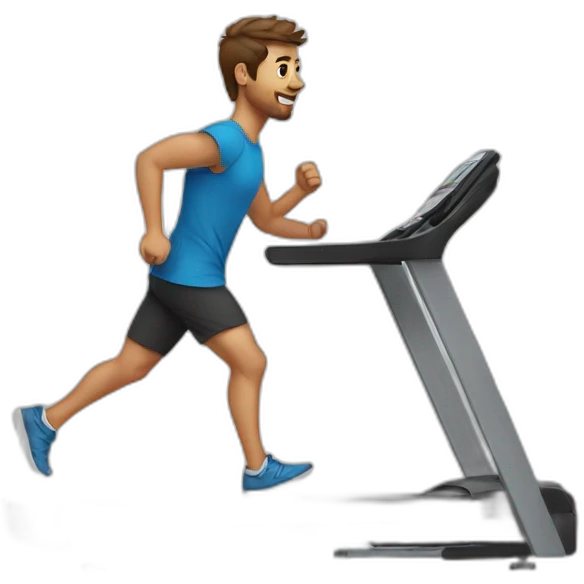 A guy walking on a treadmill emoji