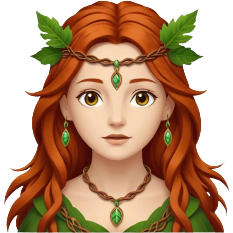Leaf-necklace druid queen emoji