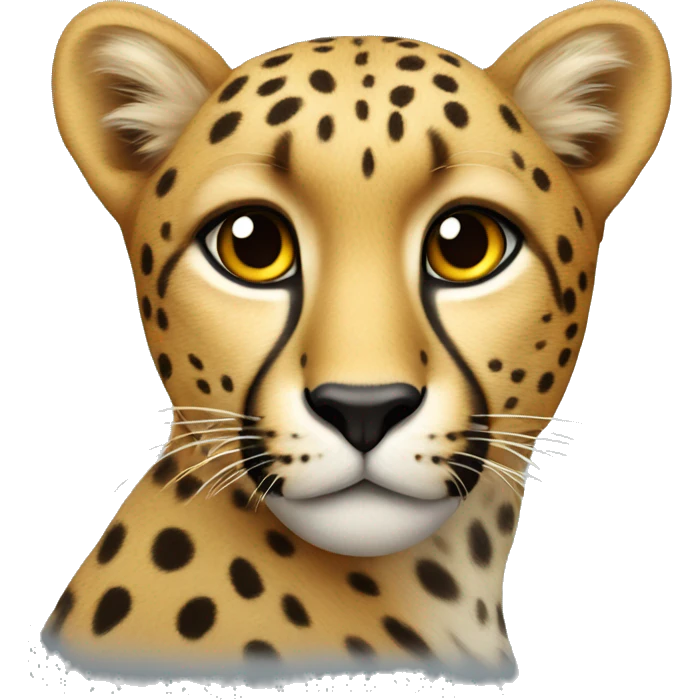 the cheetah has a heart in its eyes emoji