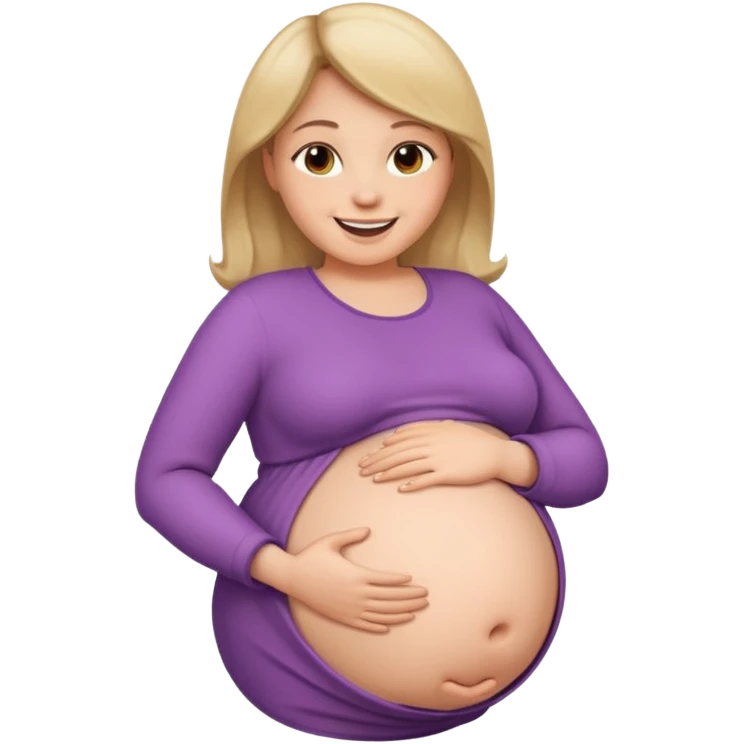woman with abnormally large belly emoji