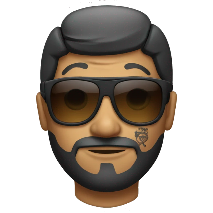 Biker with tattoos and sunglasses emoji