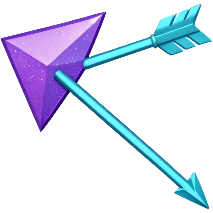 flecha para esquerda glitter roxo e ciano emoji