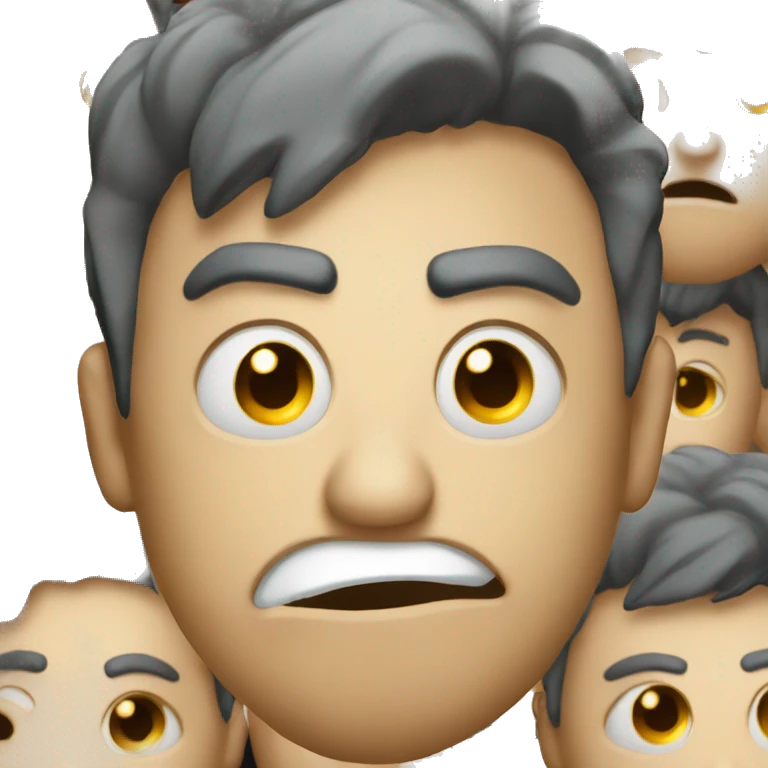Angry face with scrunched lips emoji