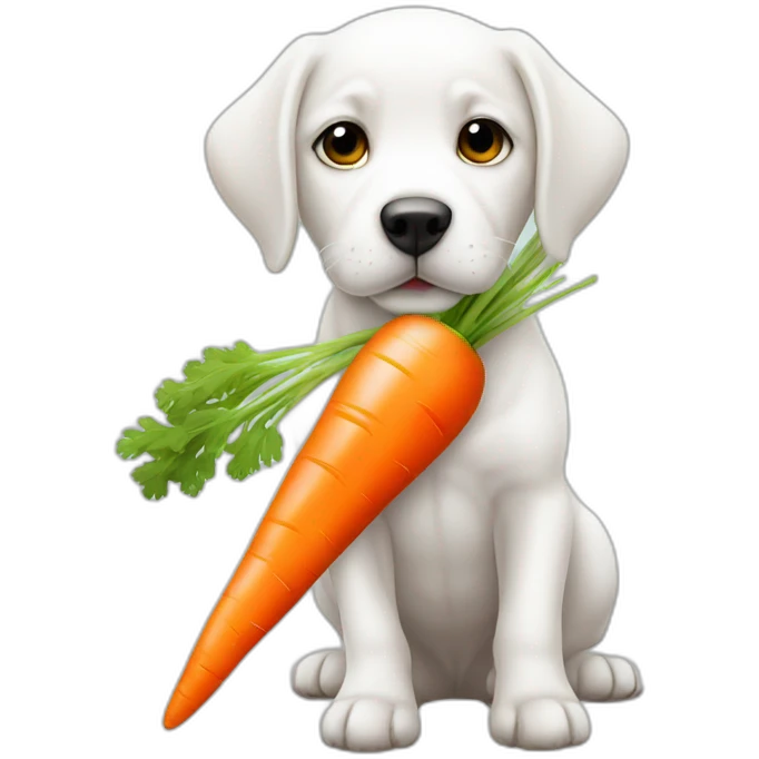 white-puppy-carrot emoji
