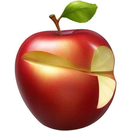 Fresh apple with a bite emoji