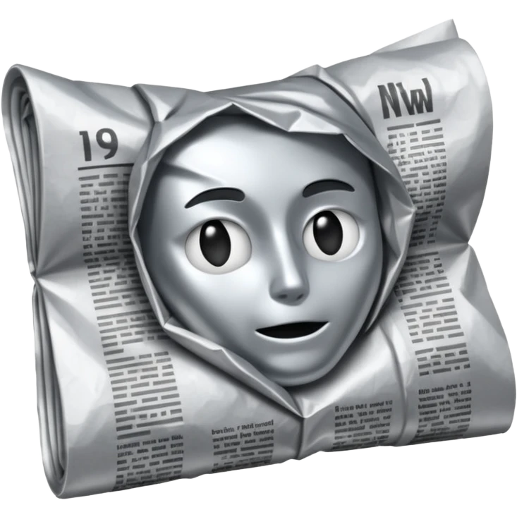 newspaper with metallic sheen, representing metalworking news emoji emoji
