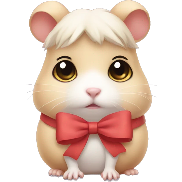Sad hamster girl with a bow  emoji