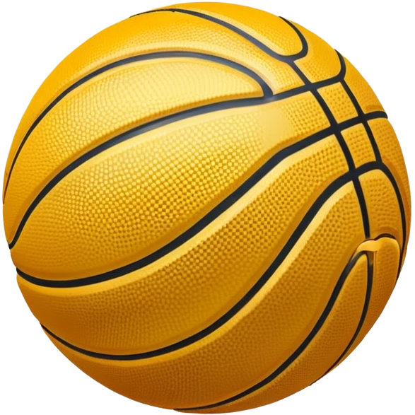 Shiny golden basketball with reflective surface emoji