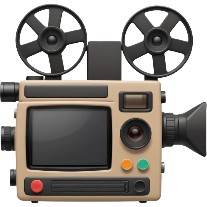 3d icon of a retro VHS camcorder, front view, soft clay style, dark purple background, no text, simple clean design emoji
