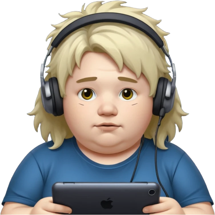 Fat lazy gamer emoji