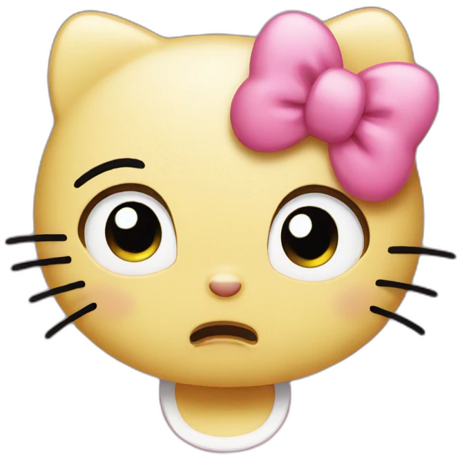 Hello kitty sad and boring emoji