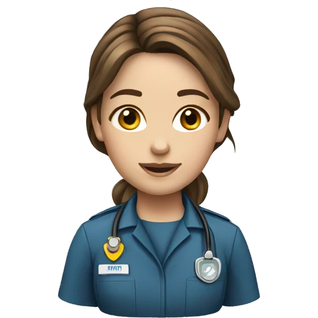Paramedic female brown hair emoji