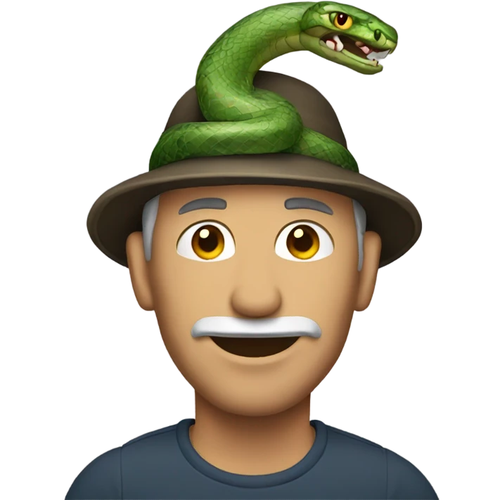 Man wearing snake hat  emoji