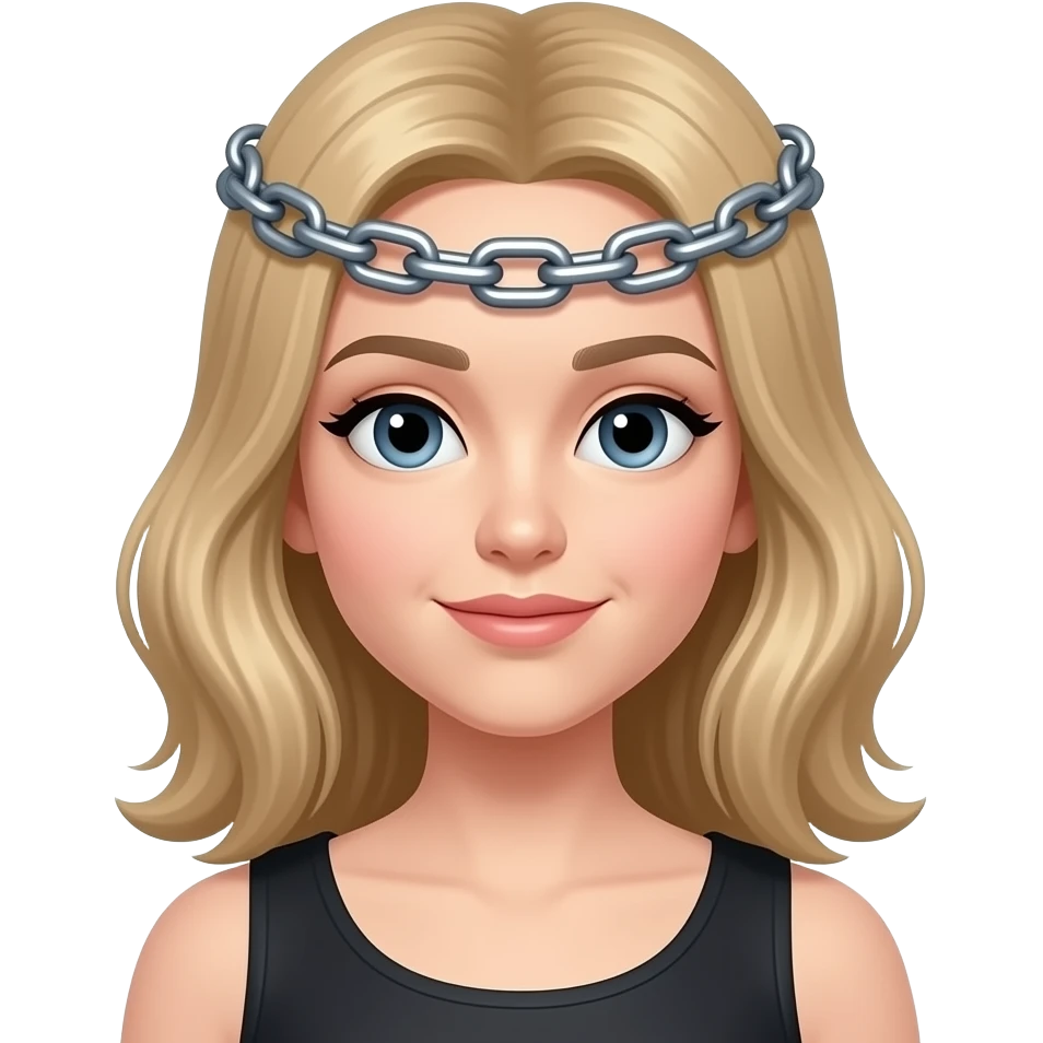 woman with forehead chain emoji