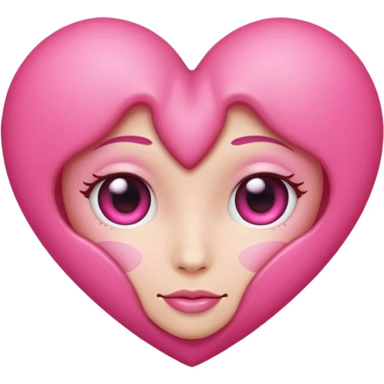 Pink heart face emoji