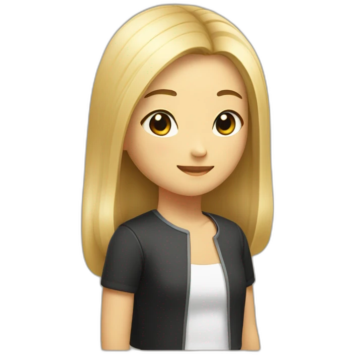 Une asiatique au cheveux cour et noir et une fille blonde emoji