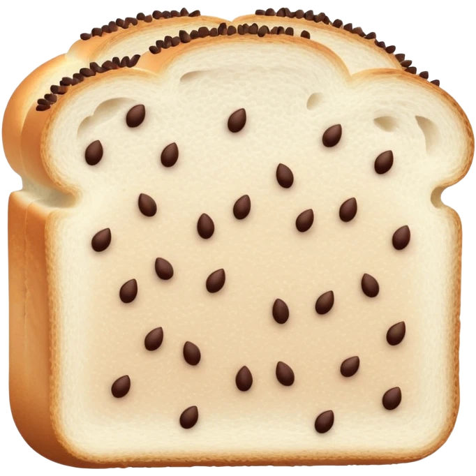 Slice of white bread with chocolate sprinkles emoji