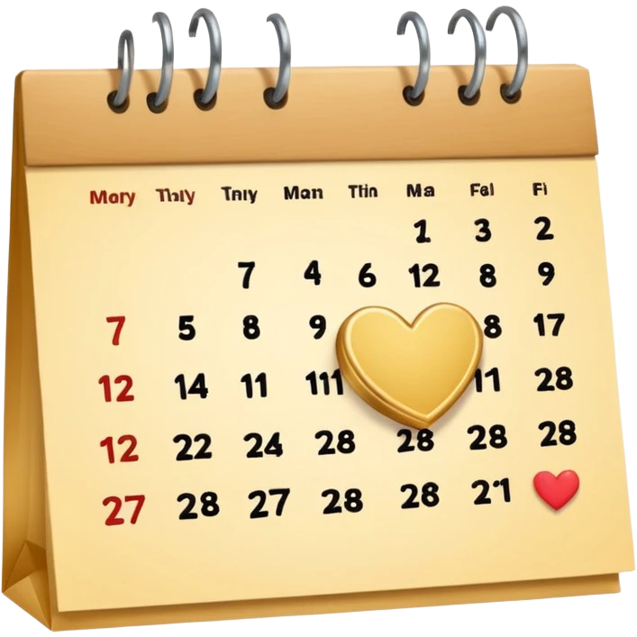 cute kalender , really light yellow/gold/brown themed with maybe a little heart on it. its paper in it and rings at the top of it where the paper is on. it needs to look like its drawed of smt and the rings at the top instead.  emoji