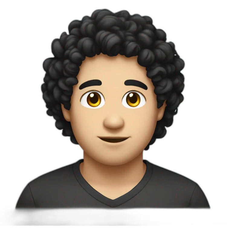 tech bro curly black hair chubby face emoji