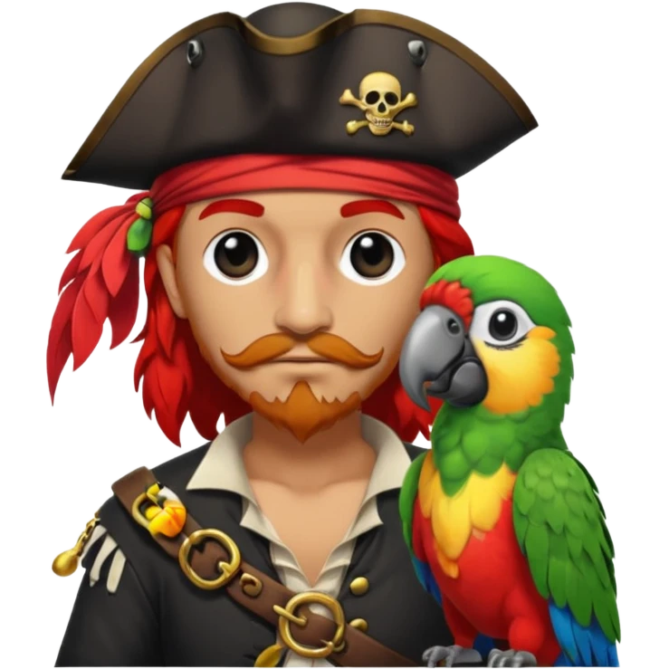 pirate and parrot emoji
