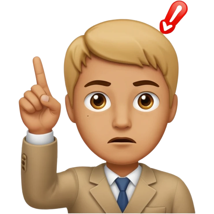Annoyed face pointing finger up emoji