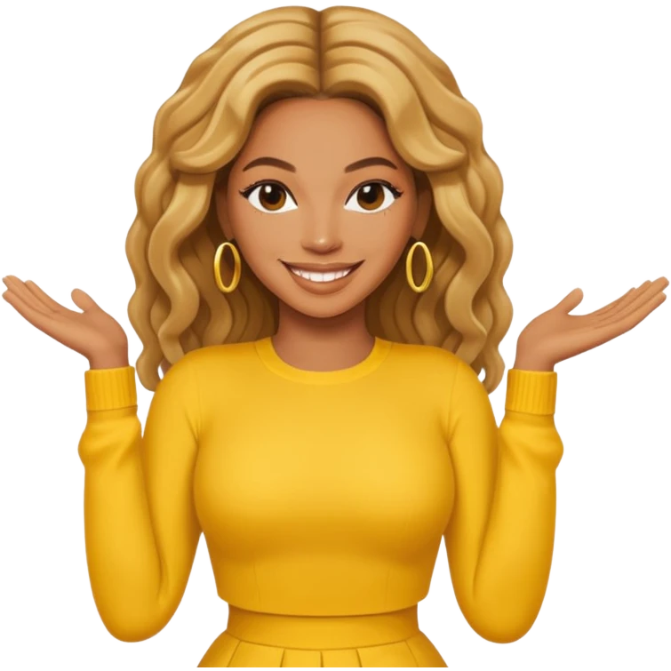 Beyonce with yellow outfit emoji