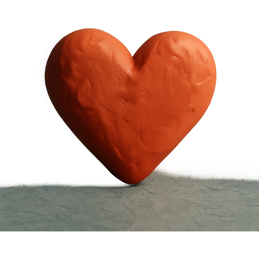 claymation style heart emoji