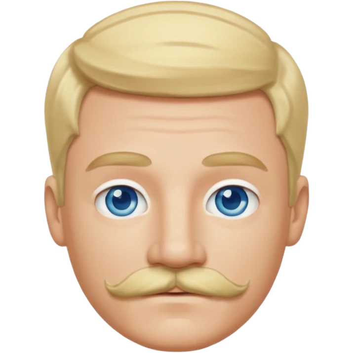guy with blond hair, mustache, and blue eyes emoji