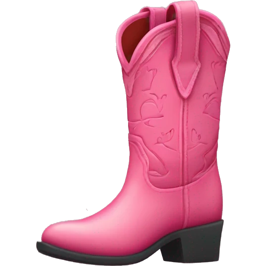 Pink santiag boot originally with red pattern and pink cat emoji